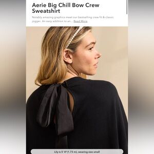 Aerie Big Chill Bow Crew Sweatshirt Small
